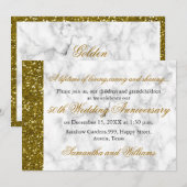 Gold Glitter 50th Wedding Jubileum Kaart (Voorkant / Achterkant)