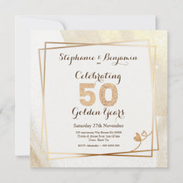Gold Glitter 50th Wedding Jubileum Tekst legant Kaart