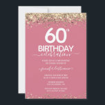 Gold Glitter 60th Birthday Party Invitation Kaart<br><div class="desc">Elegant Faux Gold glitter met de scherpende confetti hoogtepunten op de boven- en ondergrens. Alle tekst kan worden aangepast en kan eenvoudig worden gewijzigd voor uw eigen wensen. Geweldig elegante 60e verjaardag sjabloon.</div>