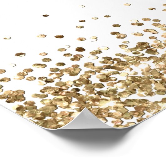 Gold Glitter 60th Birthday Party Welcome Poster (Hoek)