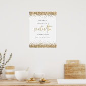 Gold Glitter 60th Birthday Party Welcome Poster (Keuken)
