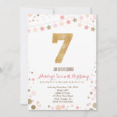Gold Glitter 7e uitnodiging op zaterdag (Voorkant)