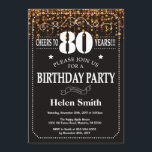 Gold Glitter 80e verjaardag uitnodiging<br><div class="desc">Gouden Glitter 80e verjaardag uitnodiging. Witte typografie. Zwart-wit schoolbord achtergrond. Verjaardag voor volwassenen. Verjaardag van Mannen of vrouwen. Kinder jongen of meisje dame tiener Bday Nodig uit. 13e 15e 16e 18e 20e 21e 30e 40e 50e 60e 70e 80e 90e 100e. Elke leeftijd. Voor verdere aanpassing klikt u op de knop...</div>
