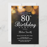 Gold Glitter 80th Birthday Invitation Card Kaart<br><div class="desc">Gold Glitter 80th Birthday Invitation Card. Volwassen verjaardag. Glitter Bokeh achtergrond. 16e 18e 21e 30e 40e 50e 70e 80e 90e 100e. Elke leeftijd. Voor verdere aanpassing,  te klikken gelieve de knoop "van de Aanpassing het"en ons ontwerphulpmiddel te gebruiken om deze sjabloon te wijzigen.</div>