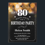 Gold Glitter 80th Birthday Invitation Kaart<br><div class="desc">Gold Glitter 80th Birthday Invitation. Witte Typografie. Achtergrond zwart-wit karton. Volwassen verjaardag. Mannelijke Mannen of vrouwen: Birthday. Kinder jongen of meisje Lady Teen Teenage Bday Invite. 13e 15e 16e 18e 21e 30e 40e 50e 60e 70e 80e 90e 100e. Elke leeftijd. Voor verdere aanpassing, te klikken gelieve de knoop "van de...</div>