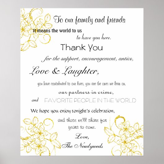 Gold Glitter, Aangepast, Weddenschap, Hartelijk da Poster (Voorkant)