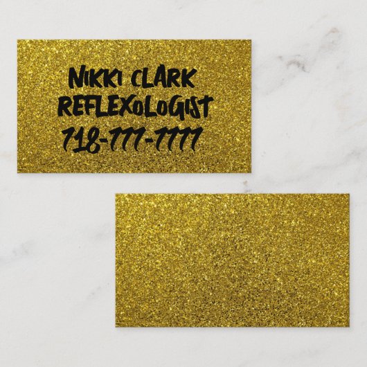 GOLD GLITTER aangepaste VISITEKAARTJES (Voorkant / Achterkant)