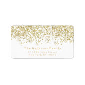 Gold glitter-adreslabel etiket (Voorkant)
