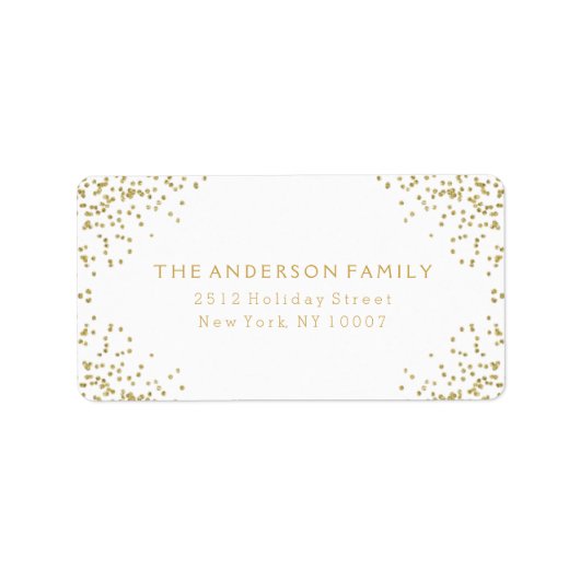 Gold glitter-adreslabel III Etiket (Voorkant)