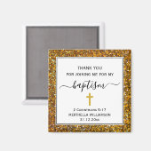 Gold Glitter ADULT BAPTISM Dank u Magneet (Voorkant / Achterkant)