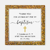 Gold Glitter ADULT BAPTISM Dank u Magneet (Voorkant)
