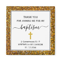Gold Glitter ADULT BAPTISM Dank u