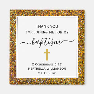 Gold Glitter ADULT BAPTISM Dank u Magneet