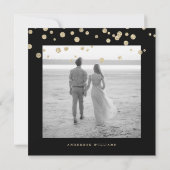 Gold Glitter Afbeelding & B/W Foto Save the Date (Achterkant)
