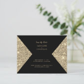Gold Glitter Afbeelding en zwart Glam sparen de da Briefkaart (Staand voorkant)