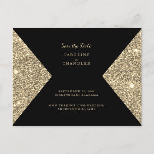 Gold Glitter Afbeelding en zwart Glam sparen de da Briefkaart