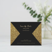 Gold Glitter Afbeelding en zwart Glam sparen de da Briefkaart (Staand voorkant)