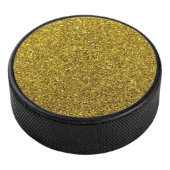 Gold Glitter Afbeelding Patroon Hockey Puck (3/4)