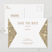 Gold Glitter Afbeelding & White Modern Save the Da Briefkaart (Voorkant / Achterkant)