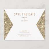 Gold Glitter Afbeelding & White Modern Save the Da Briefkaart (Voorkant)