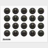 Gold Glitter Afstudeerder Pet, Confetti - op maat  Ronde Sticker (Vel)