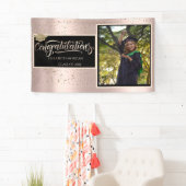 Gold Glitter Afstudeerder Pet, Foto Roos Gold Afst Spandoek (Insitu)