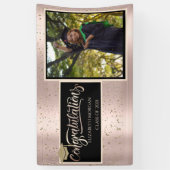 Gold Glitter Afstudeerder Pet, Foto Roos Gold Afst Spandoek (Verticaal)