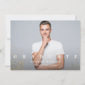 Gold Glitter Afstudeerder Pet Graduparty foto Kaart (Achterkant)