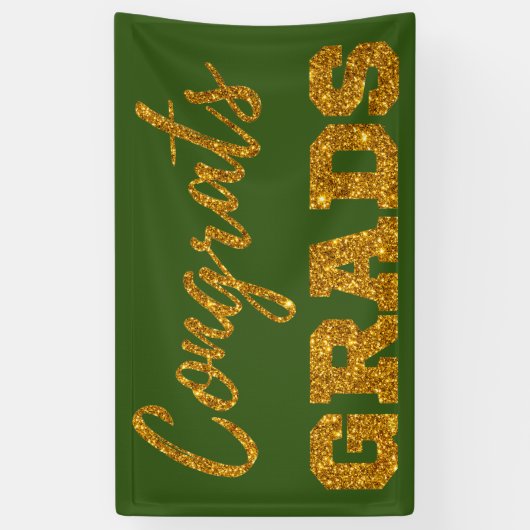 Gold Glitter-Afstudeerders Spandoek (Verticaal)