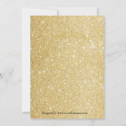 Gold Glitter Afstuderen Aankondiging 2 Foto's (Achterkant)