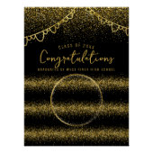 Gold Glitter Afstuderen Celebration Achtergrond Perfect Poster (Voorkant)