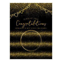 Gold Glitter Afstuderen Celebration Achtergrond