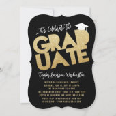 Gold Glitter Afstuderen Cutout Graduation Party Kaart (Voorkant)