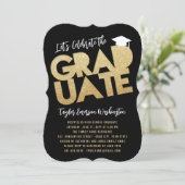 Gold Glitter Afstuderen Cutout Graduation Party Kaart (Staand voorkant)