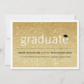 Gold Glitter Afstuderen Eenvoudige grafische Gradu Kaart (Voorkant)