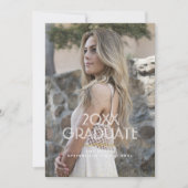 Gold Glitter Afstuderen Foto aankondiging (Voorkant)