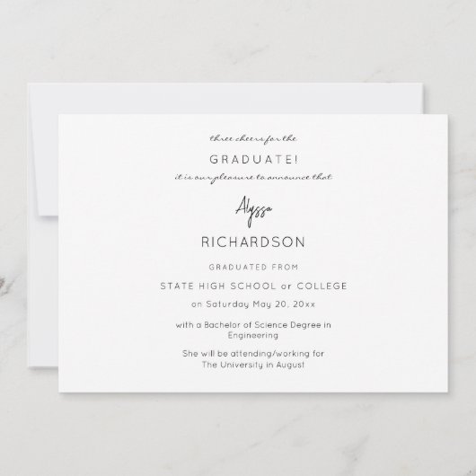 Gold Glitter Afstuderen Foto-aankondiging Kaart (Achterkant)