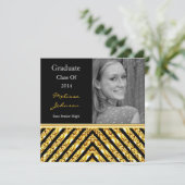 Gold Glitter Afstuderen Fotouitnodiging Kaart (Staand voorkant)
