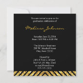Gold Glitter Afstuderen Fotouitnodiging Kaart (Achterkant)
