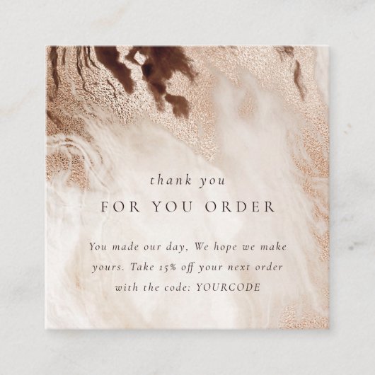 Gold Glitter Agate Hartelijk dank voor de korting  Vierkante Visitekaartje (Voorkant)