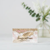 Gold Glitter Agate Modern Elegant Makeup Hair Chic Visitekaartje (Staand voorkant)