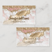 Gold Glitter Agate Modern Elegant Makeup Hair Chic Visitekaartje (Voorkant / Achterkant)