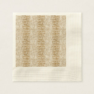 Gold Glitter Alligator Print Servet