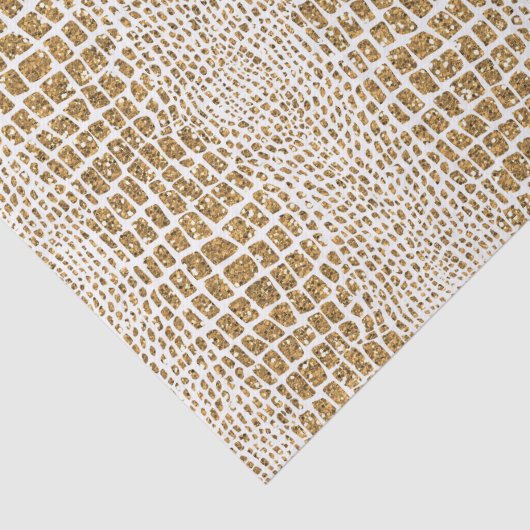 Gold Glitter Alligator Print Tissuepapier (Detail)
