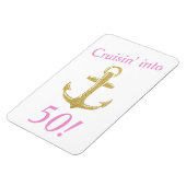 Gold Glitter Anchor Cruisin in Birthday Year Magneet (Linkerzijde)