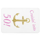 Gold Glitter Anchor Cruisin in Birthday Year Magneet (Horizontaal)