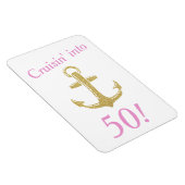 Gold Glitter Anchor Cruisin in Birthday Year Magneet (Rechterzijde)