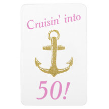 Gold Glitter Anchor Cruisin in Birthday Year