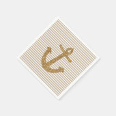 Gold Glitter Anchor Servet (Hoek)