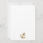 Gold Glitter Anchor Simple Baby Sprinkle Kaart (Achterkant)